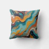 流れるオーガニックシェイプのミュート色装飾用クッション クッション (裏面)