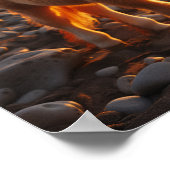 流れるカールの柄の若い馬 ポスター (角)