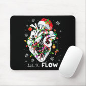 流れるクリスマスの解剖学サンタのハート部分 カーディ マウスパッド (マウス)