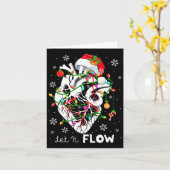 流れるクリスマス解剖学サンタハート部カルディ カード (黄色い花)