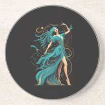 流れるコースターのフェニックス女性のシルエット