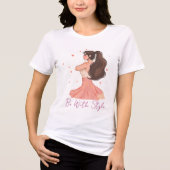 流れるスカートの優雅な女性 トライブレンドTシャツ (正面)