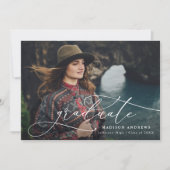 流れるスクリプトフォト卒業パーティー 招待状 (正面)