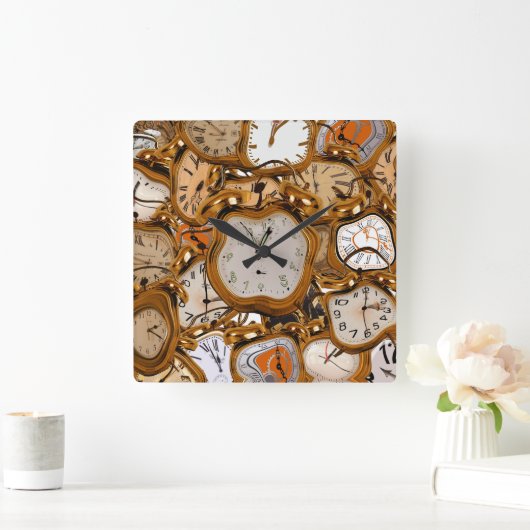 流れるタイムレコーダーの腕時計クラブバー部屋を走ること スクエア壁時計 (ホーム)