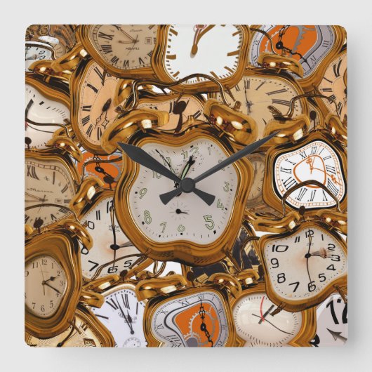 流れるタイムレコーダーの腕時計クラブバー部屋を走ること スクエア壁時計 (正面)