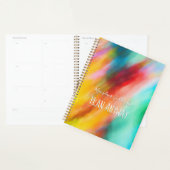 流れるターコイズ、赤と黄色の水色 プランナー手帳 (ディスプレー)