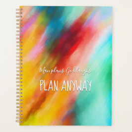 流れるターコイズ、赤と黄色の水色 プランナー手帳