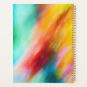 流れるターコイズ、赤と黄色の水色 プランナー手帳 (裏面)
