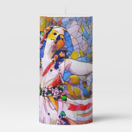 流れるドレスを着たステンドグラスのダンサー