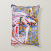 流れるドレスを着たステンドグラスのダンサー アクセントクッション (裏面(縦))