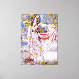流れるドレスを着たステンドグラスのダンサー キャンバスプリント
