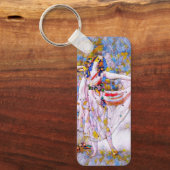 流れるドレスを着たステンドグラスのダンサー キーホルダー (正面)