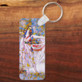流れるドレスを着たステンドグラスのダンサー キーホルダー (裏面)