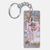 流れるドレスを着たステンドグラスのダンサー キーホルダー (正面左)