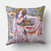 流れるドレスを着たステンドグラスのダンサー クッション (裏面)