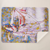 流れるドレスを着たステンドグラスのダンサー シェルパブランケット (正面(横))