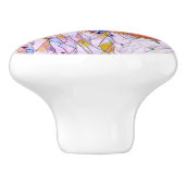 流れるドレスを着たステンドグラスのダンサー セラミックノブ (側面)