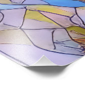 流れるドレスを着たステンドグラスのダンサー フォトプリント (角)