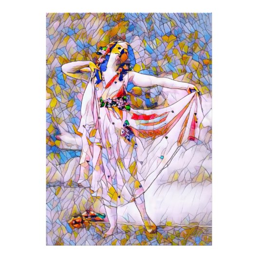 流れるドレスを着たステンドグラスのダンサー フォトプリント (正面)