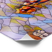 流れるドレスを着たステンドグラスのダンサー ポスター (コーナー)