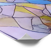 流れるドレスを着たステンドグラスのダンサー ポスター (角)