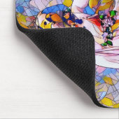 流れるドレスを着たステンドグラスのダンサー マウスパッド (コーナー)