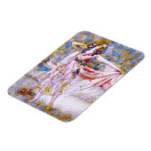 流れるドレスを着たステンドグラスのダンサー マグネット (左側)