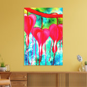 流れるハートの水彩抽象 キャンバスプリント (インサイチュ (リビング))