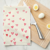 流れるハートキッチンタオル16インチx 24インチ キッチンタオル (四つ折り)