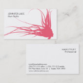 流れるヘア(赤面ピンク) 名刺 (正面/裏面)
