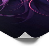 流れるマネのある馬の様式化ポートレート ポスター (角)