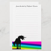 流れるマネユニコーン文房具（虹） 便箋 (正面/裏面)