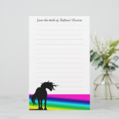 流れるマネユニコーン文房具（虹） 便箋 (スタンド正面)