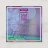 流れるユニコーンシルエット(ティール（緑がかった色）/紫) スクエア名刺 (裏面)