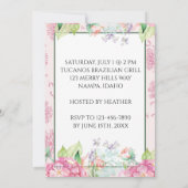 流れるユニコーンブルー男の子!(花と花壇) 招待状 (裏面)