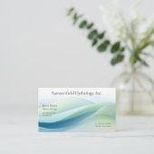 流れる型枠を緑の色合いで 名刺 (スタンド正面)