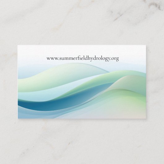 流れる型枠を緑の色合いで 名刺 (裏面)