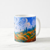 流れる夏の風景を飛ぶつばめ コーヒーマグカップ (正面右)