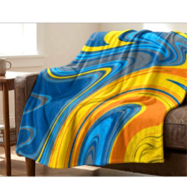 流れる大理石のモダンなデザイン 海と太陽の出会い シェルパブランケット