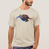 流れる太極を取り入れたテコンドーキック Tシャツ (正面)