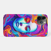 流れる宇宙髪のネオン女神 Case-Mate iPhoneケース (裏面(横))