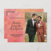 流れる抽象芸術オレンジサンキュー結婚の写真 ポストカード (正面/裏面)