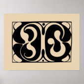 流れる抽象芸術シンフォニーはっきりした – ブラック&ベージュ ポスター (正面)