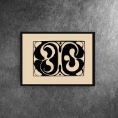 流れる抽象芸術シンフォニーはっきりした – ブラック&ベージュ ポスター