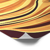 流れる暖かい抽象芸術波 ポスター (角)