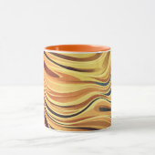 流れる暖かい抽象芸術波 マグカップ (中央)