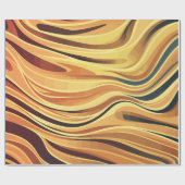 流れる暖かい抽象芸術波 ラッピングペーパー (フラット)