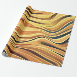 流れる暖かい抽象芸術波 ラッピングペーパー
