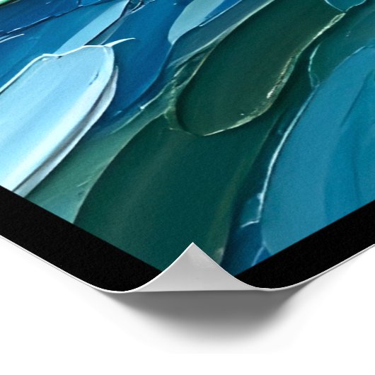 流れる水の動きのアート ポスター (角)