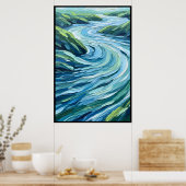 流れる水の動きのアート ポスター (キッチン)